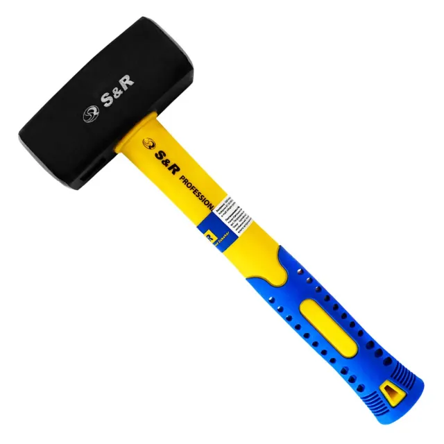 S&R mazzetta da muratore 2000 g acciaio C50 manico fibra