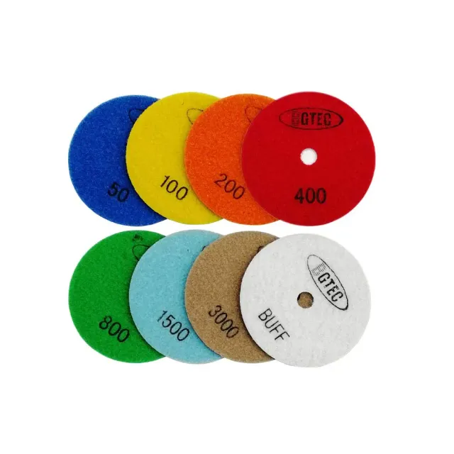 BGTEC M1 dischi lucidatura diamantati 100 mm 8 pezzi uso a secco