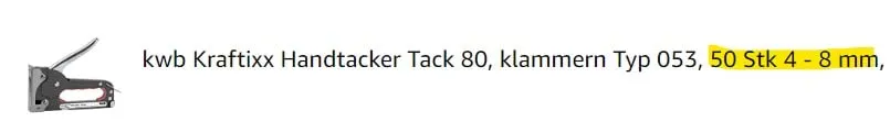 KWB Kraftixx Tack 80 cucitrice manuale graffe 4-8 mm