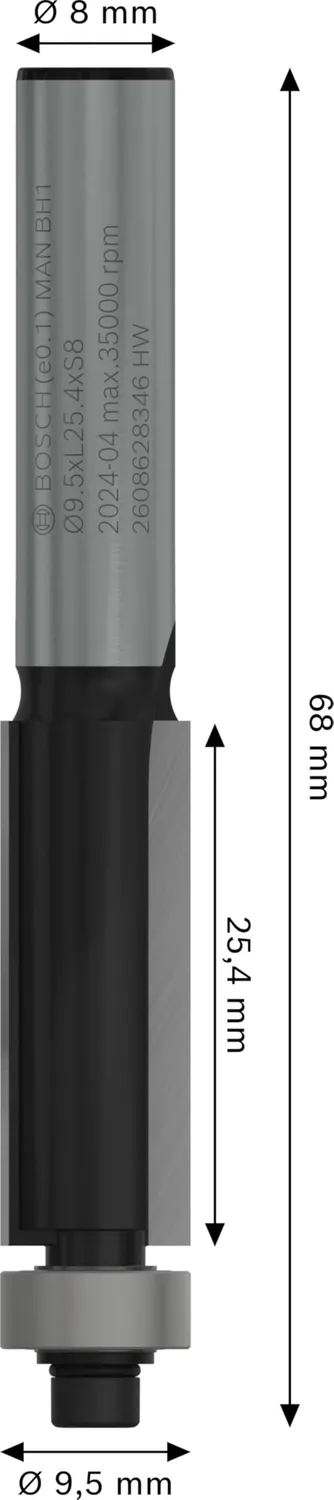 Bosch Expert Standard fresa a filo 8x9,5x25 mm