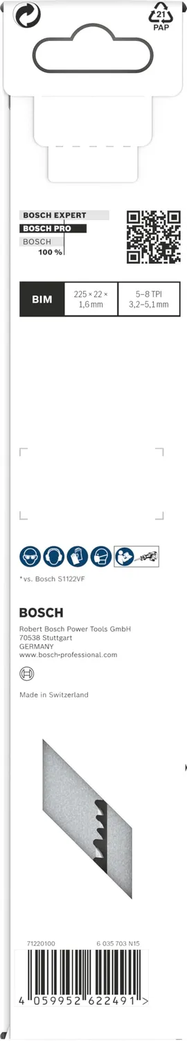 Bosch Expert S1110VF lama sciabola 225 mm legno metallo 2 pezzi