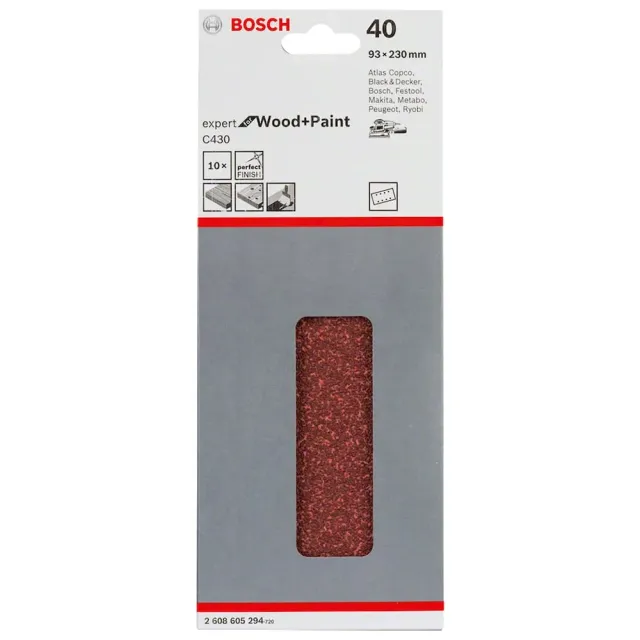 Bosch Expert C430 fogli abrasivi 93x230mm grana 40 x10