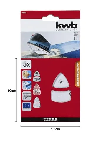 KWB 496818 triangoli abrasivi delta grana 180 5pz