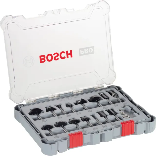 Bosch Expert set frese legno 15 pezzi gambo 1/4" misto valigetta