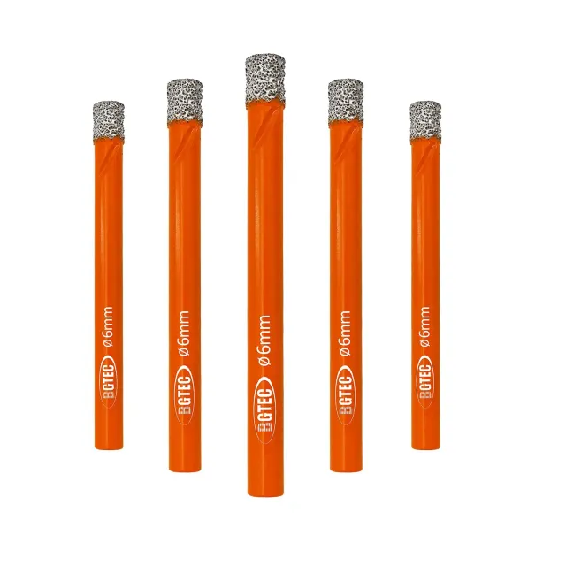 BGTEC Punte Diamantate 6 mm 5 Pezzi a Secco per Gres