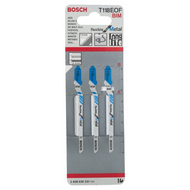 Bosch Expert T 118 EOF Lame Seghetto Metallo 3 Pezzi