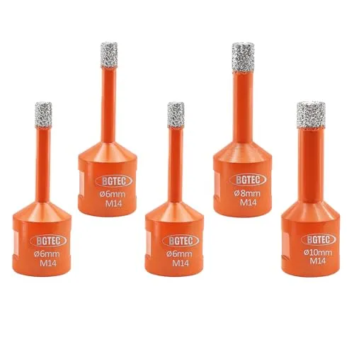 BGTEC Set 19 punte diamantate 5pz 6-10mm M14 gres