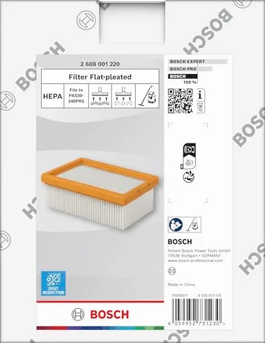 Bosch Expert filtro pieghettato HEPA aspirapolvere cellulosa 99,95%