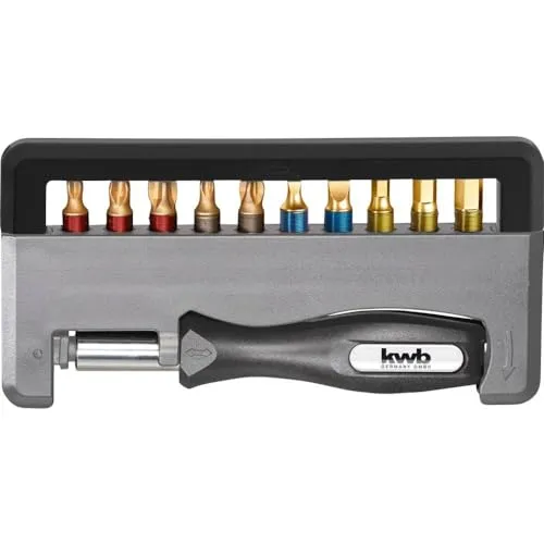 KWB 154020 Bit-Box titanio set bit 12 pezzi con portabit