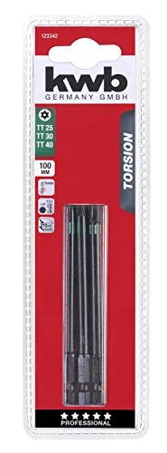 KWB 123342 set bit Torx 100 mm TT25 TT30 TT40 torsion