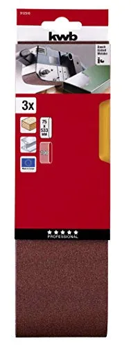 KWB 9125-10 nastri abrasivi 75x533 mm 3 pezzi