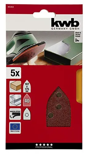 KWB triangoli abrasivi delta K40 107x175 mm 5 pezzi