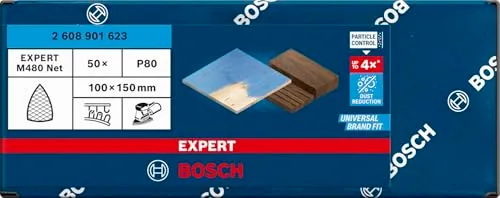 Bosch Expert M480 Rete abrasiva 100x150 G80 50 pz