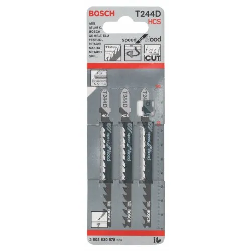 Bosch Expert T 244 D Lame Seghetto 3 pz taglio curvo legno