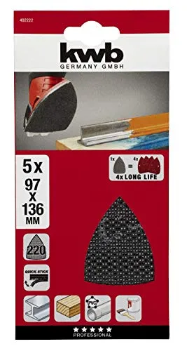 KWB dischi abrasivi rete Delta 97x136 grana 220 5 pezzi
