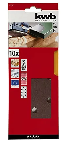 KWB strisce abrasive 93x230 forate 40 grana 10 pezzi
