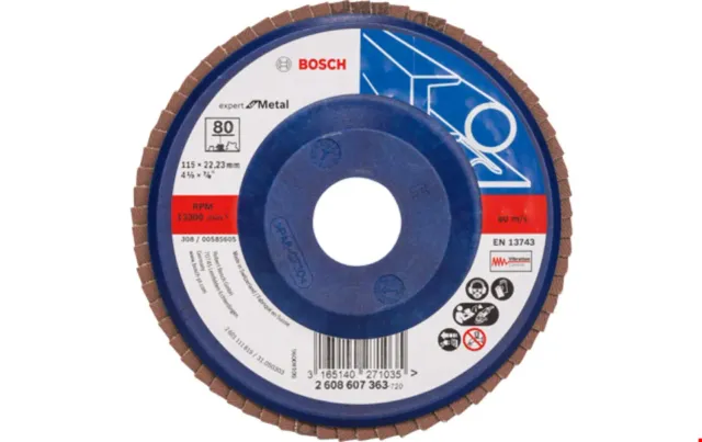Bosch Expert 2608607351 disco lamellare 115 mm grana 80 metallo