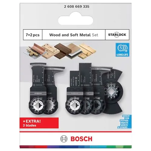 Bosch Expert Wood and Soft Metal lame multiutensile 9 pz legno
