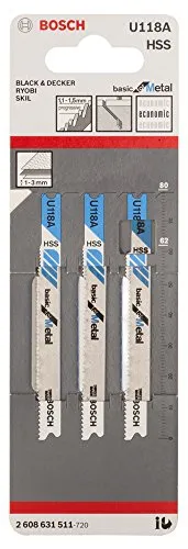 Bosch Expert U 118 A lama seghetto 3pz per metallo