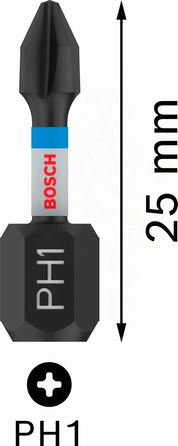 Bosch Expert PRO Impact bit PH1 25mm 2 pezzi