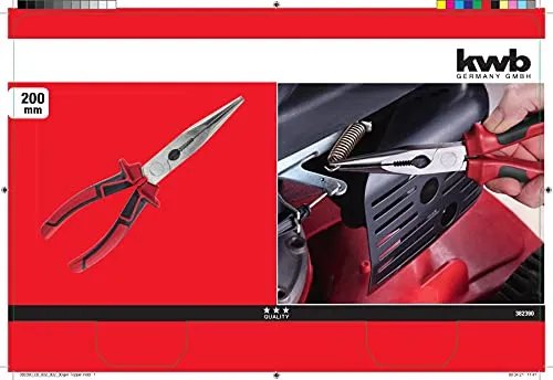 KWB pinza a becchi dritti 200mm cromo vanadio
