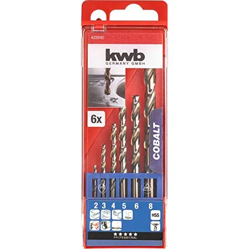 KWB HSS-E punte per metallo 6 pezzi al cobalto 5% bronzo