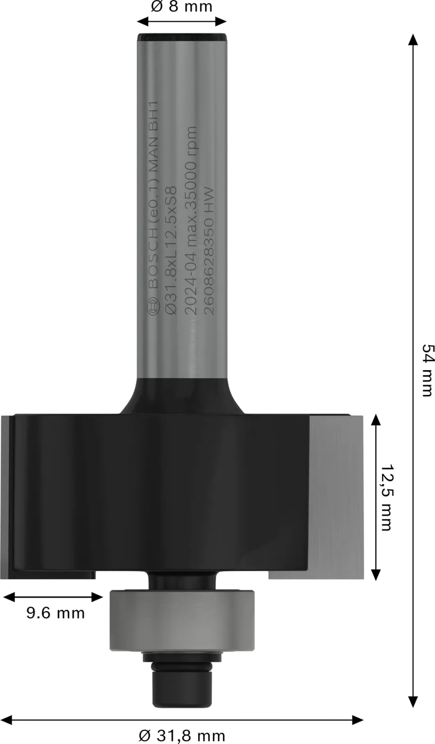 Bosch Expert fresa scanalare 8x9,5x12,7mm legno
