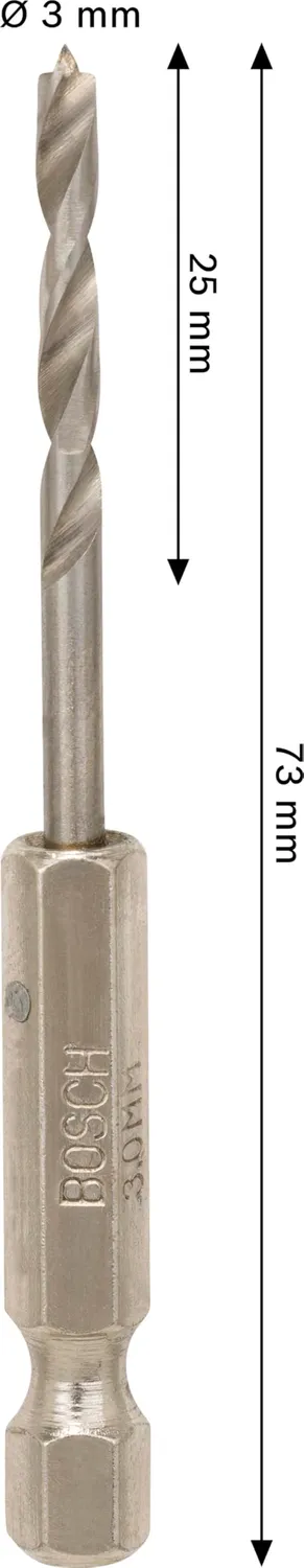 Bosch PRO Wood punta elicoidale legno HSS 3x74 mm