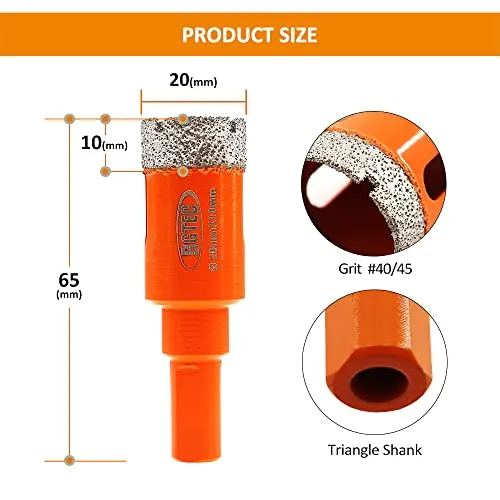 BGTEC fresa a tazza diamantata 20 mm per gres e marmo