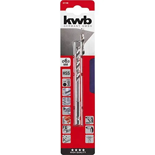 KWB 421106 punta metallo HSS 6 mm esagonale