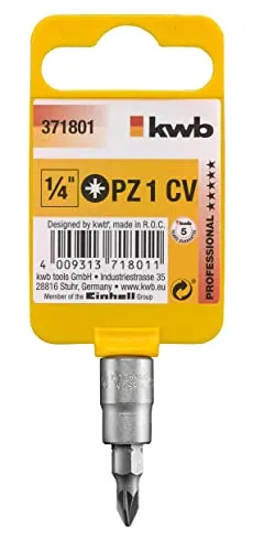 KWB 3718-01 bussola bit Pozidriv PZ1 attacco 1/4"