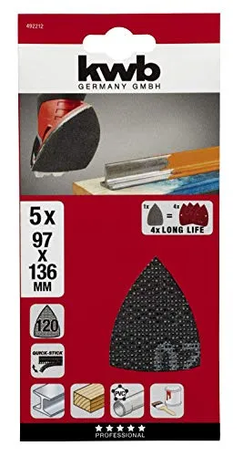 KWB Rete 97x136 mm Carta Vetrata K120 5 Pezzi Antintasas