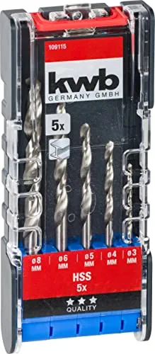 KWB PowerBox set punte HSS metallo 5 pezzi 3-8 mm