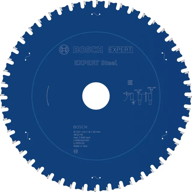 Bosch Expert Lama Circolare 210x30 mm 48 Denti per Acciaio