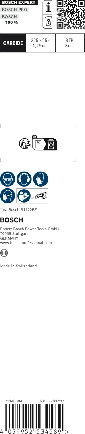 Bosch Expert Lama S1155CHC 225 mm Metallo Spesso