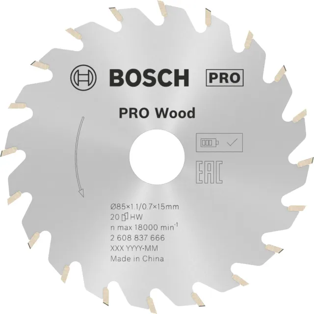 Bosch Expert PRO Wood lama circolare 85 mm 20 denti