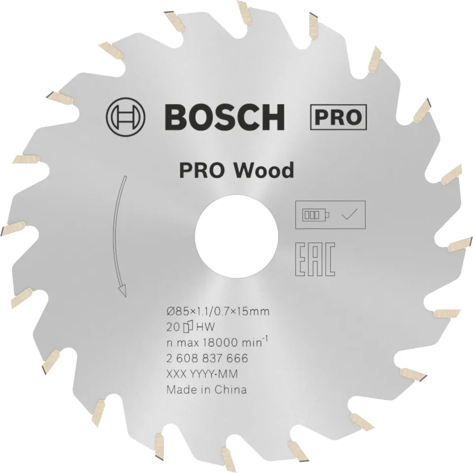 Bosch Expert PRO Wood lama circolare 85 mm 20 denti