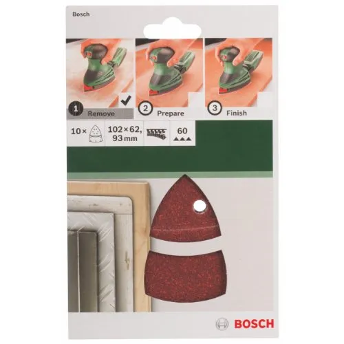 Bosch Expert 2609256A62 fogli abrasivi G60 10 pezzi 11 fori