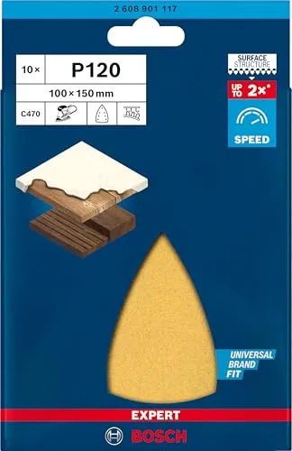 Bosch Expert C470 fogli abrasivi 100x150 G120 10 pz per legno