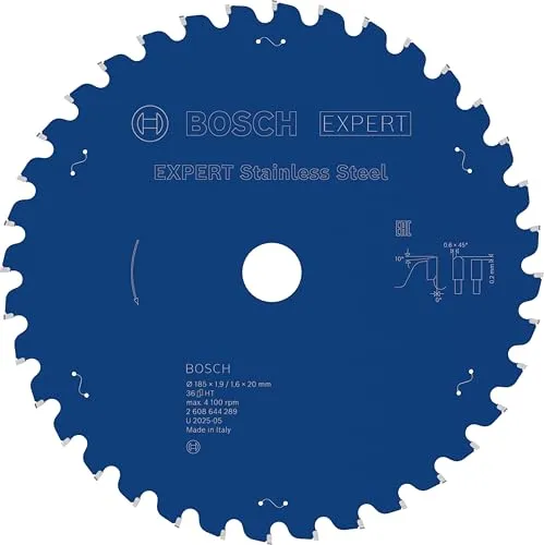 Bosch Expert Lama circolare 185 mm per inox 36 denti