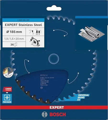 Bosch Expert Lama circolare 185 mm per inox 36 denti