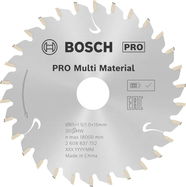 Bosch Pro lama circolare Multi Material cordless multimateriale