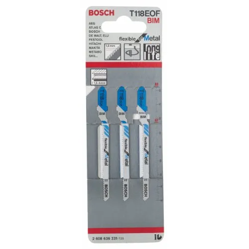 Bosch Expert T 118 EOF Lame Seghetto Metallo 3 Pezzi