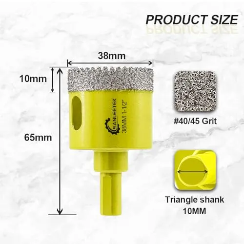 SANLEETEK fresa diamantata 38 mm 2 pezzi per gres