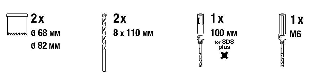 KWB Power-Box Seghe a Tazza 68+82 mm SDS Plus