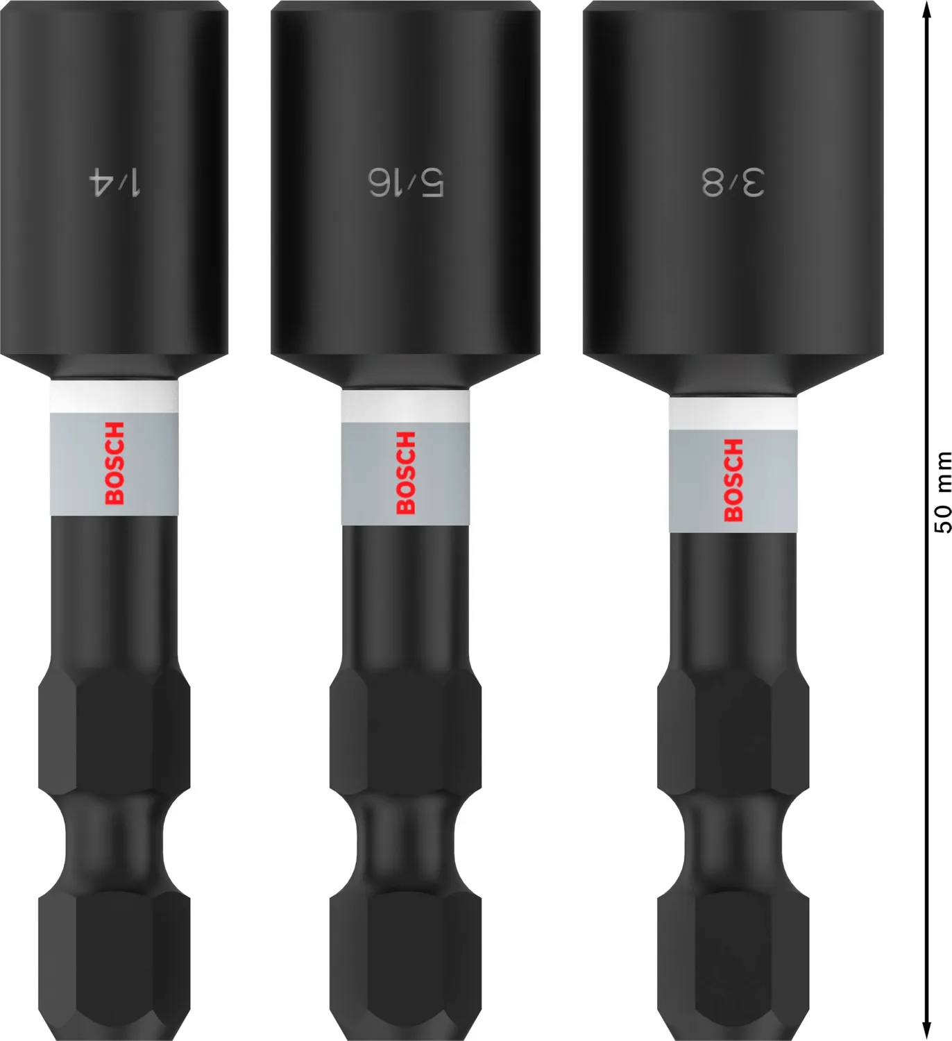 Bosch Expert PRO Impact bussola 50 mm set 3 pezzi 1/4-3/8