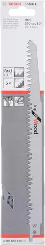 Bosch Expert S 1531 L Lame Sciabola Legno 240 mm 5 Pz
