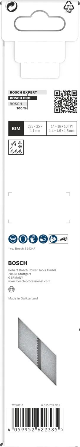 Bosch Expert S1137BEF lame seghetto alternativo 2 pezzi 225 mm