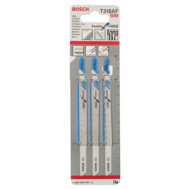 Bosch Expert T 318 AF Lama Seghetto Alternativo Metallo 3pz Flessibile