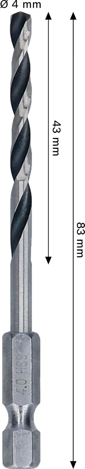Bosch Expert punta HSS metallo 4 mm attacco esagonale 1/4"